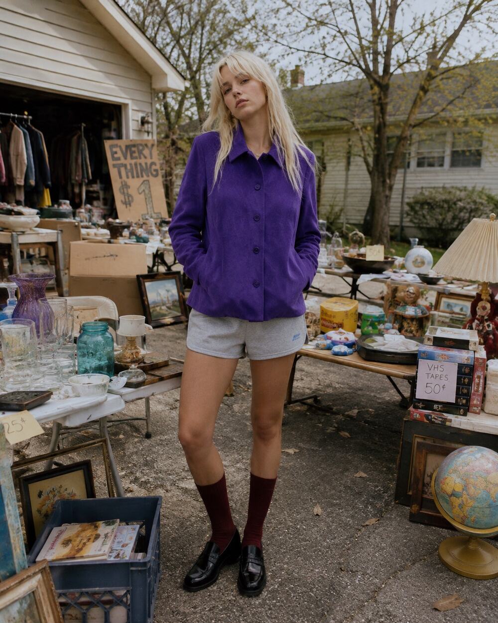 Briggs New York Purple Faux Suede Button Front Jacket Medium